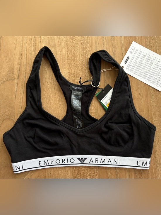 Emporio Armani Other - Emporio Armani Black bralette Bra with White Logo Band